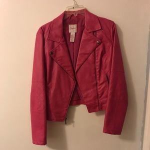 Pink leather jacket